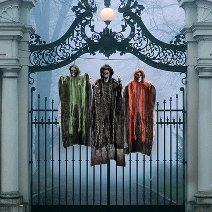 JOYIN Halloween Hanging Grim Reapers (3 Pack), One 47” and Two 35” Grim Reapers, Halloween Skeleton Flying Ghost for Haunted House Prop Décor, Outdoor Indoor Decor