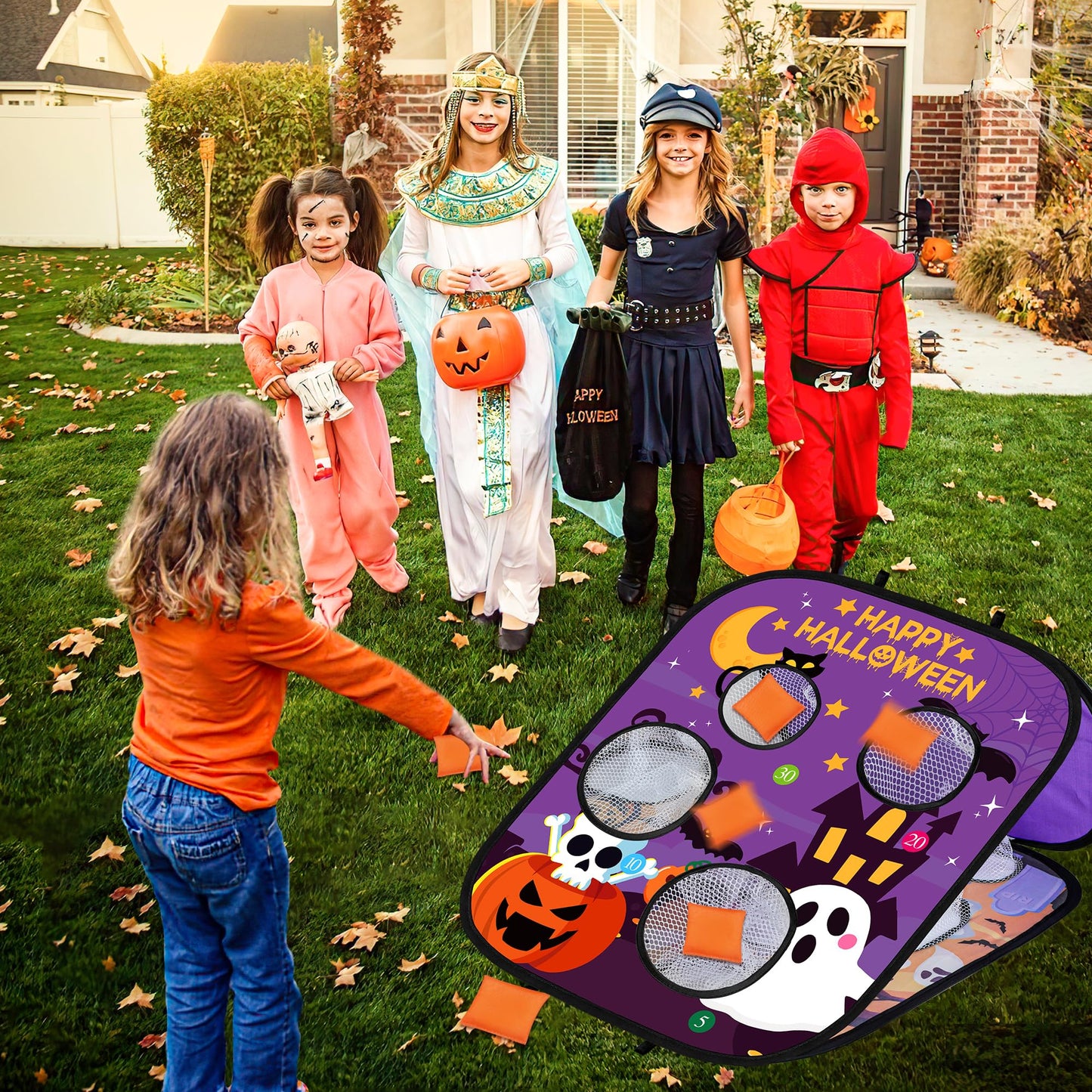Halloween Games for Kids Party, Spooky Bean Bag Toss Halloween Party Games Favors Carnival Game for Kids Fall Festival Game s Outdoor Indoor School Classroom Trunk or Treat Gifts (1)