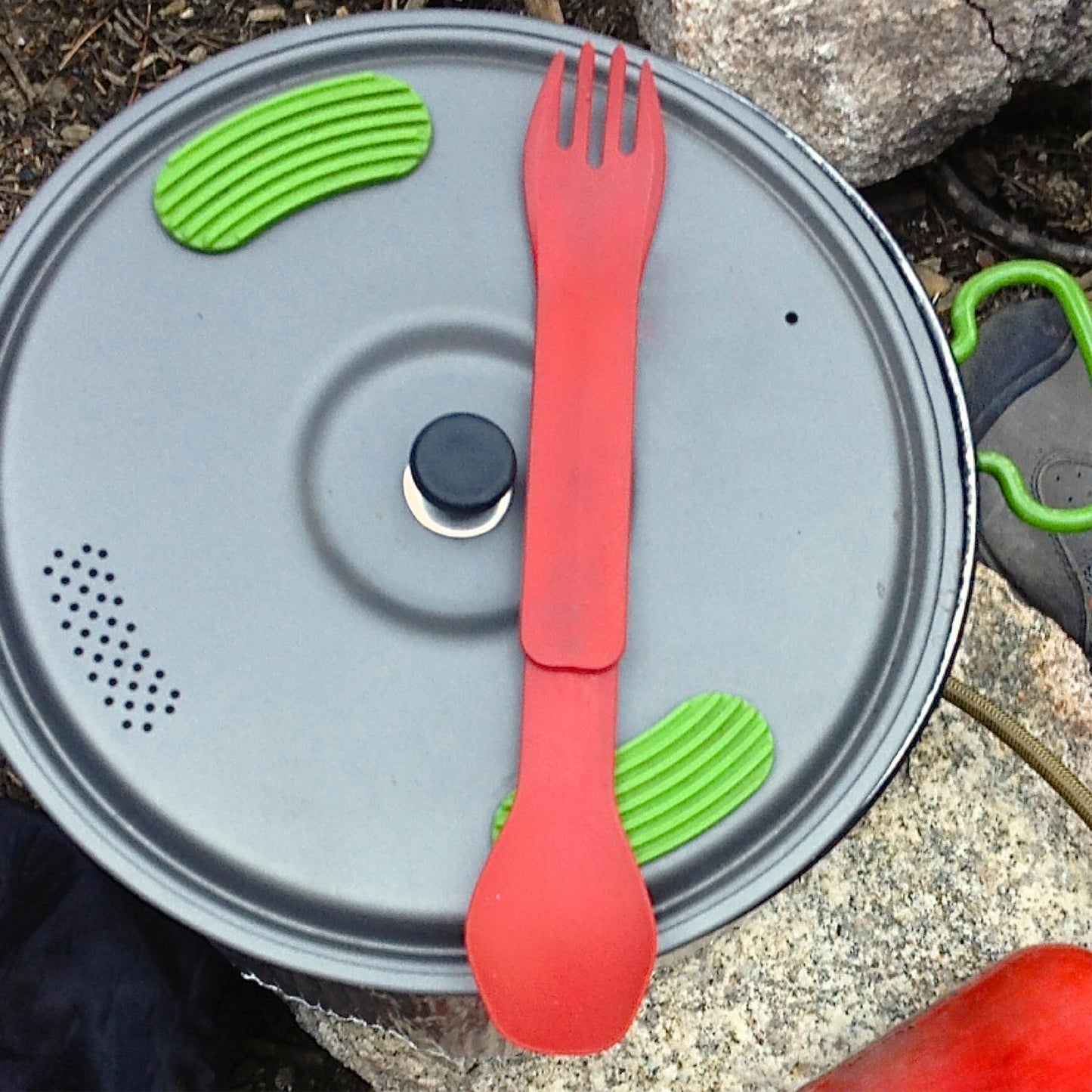 humangear GoBites Bio Duo - Travel Silverware, Full Size Portable Fork & Spoon, Reusable Utensil Set, PC and BPA-free, Food-Safe Bio-Resin, Extended - 9.1” X 1.6”, Orange