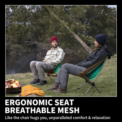 Naturehike YL08 Ultralight Camping Chair, 2.12 LBS Portable Backpacking Chair with Anti-Sinking Feet, Lightweight Compact Collapsible Camp Chair Folding Hiking Chair