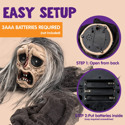 JOYIN Halloween Zombie Decoration Outdoor, Groundbreaker Halloween Outside Decor, Scary Zombies Props with Glowing Eyes and Sound for Graveyard Haunted House Lawn Yard Garden Decoration