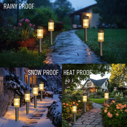 Dazzle Bright Solar Pathway Lights Outdoor, 12 Pack LED Solar Powered Waterproof Garden Lights, Landscape Lighting for Walkway Driveway Lawn Patio Yard Decoration, Warm White