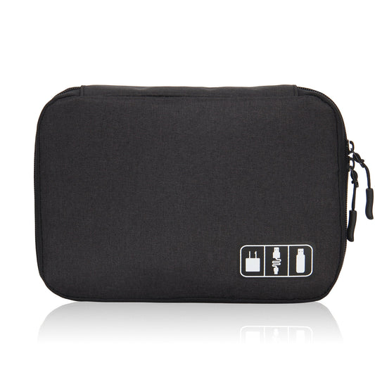 Hynes Eagle Travel Universal Cable Organizer Electronics Accessories Cases for Various USB Phone Charger and Cable Black