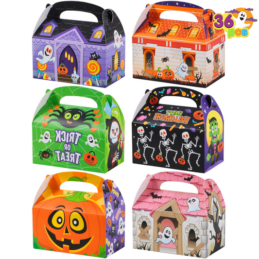 JOYIN 36 PCS Halloween Treat Boxes Candy Boxes Trick or Treat Cardboard Cookies Goodie Bags for Kids Halloween Party Favor Supplies, Classroom Exchange Goody Bags, Holiday Pastries, Cupcakes