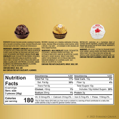 Ferrero Collection, 48 Count, Premium Gourmet Assorted Hazelnut Milk Chocolate, Dark Chocolate and Coconut, 18.2 oz