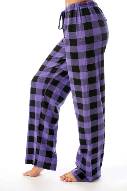 Just Love Women Buffalo Plaid Pajama Pants Sleepwear 6324-10195-PUR-S
