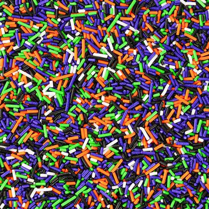 Halloween Jimmies Sprinkles for Cake Decorating 4.2 oz Edible Purple Orange Black and Green Sprinkles for Cupcake Topper Cookie Chocolate Cake Ice cream Decorations Baking Halloween Party