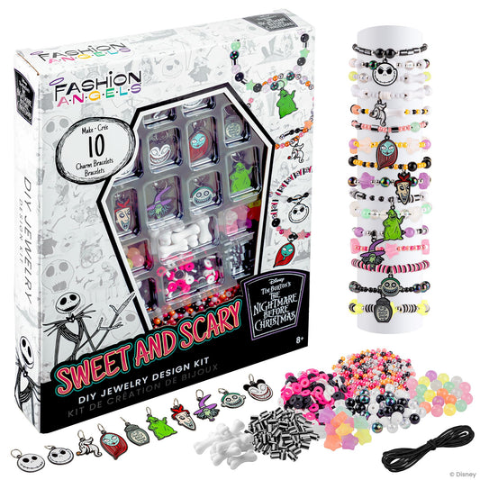 Fashion Angels Disney Tim Burton's The Nightmare Before Christmas Sweet & Scary Jewelry Kit, Includes 800+ Beads, Trendy DIY Jewelry Kit for Tweens & Teens