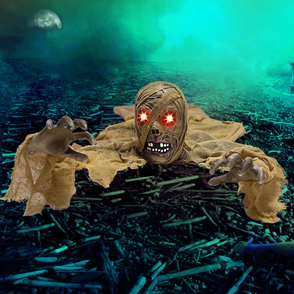 JOYIN Halloween Zombie Groundbreaker Outdoor Decoration, Zombie Groundbreaker with Light-up Eyes and Creepy Sound (Sound Activation) for Halloween Outside, Lawn, Graveyard Decor, Haunted House Props