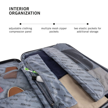 Kenneth Cole REACTION Renegade Luggage Expandable 8-Wheel Spinner Lightweight Hardside Suitcase, Champagne, 3-Piece Set (20"/24"/28")