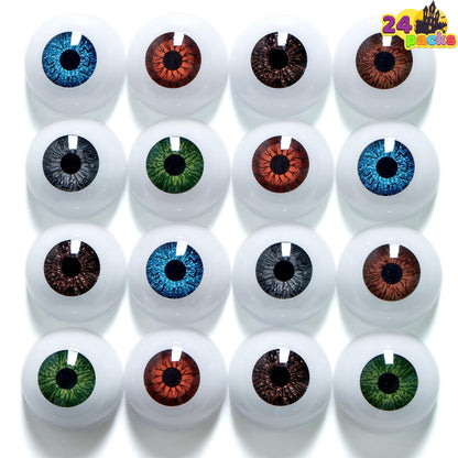 JOYIN 24 PCS Halloween Eyeballs, Trick or Treat Scary Realistic Eyes Prop Supplies, 12 Pair Hollow Plastic Eyeballs for Halloween Party Decoration
