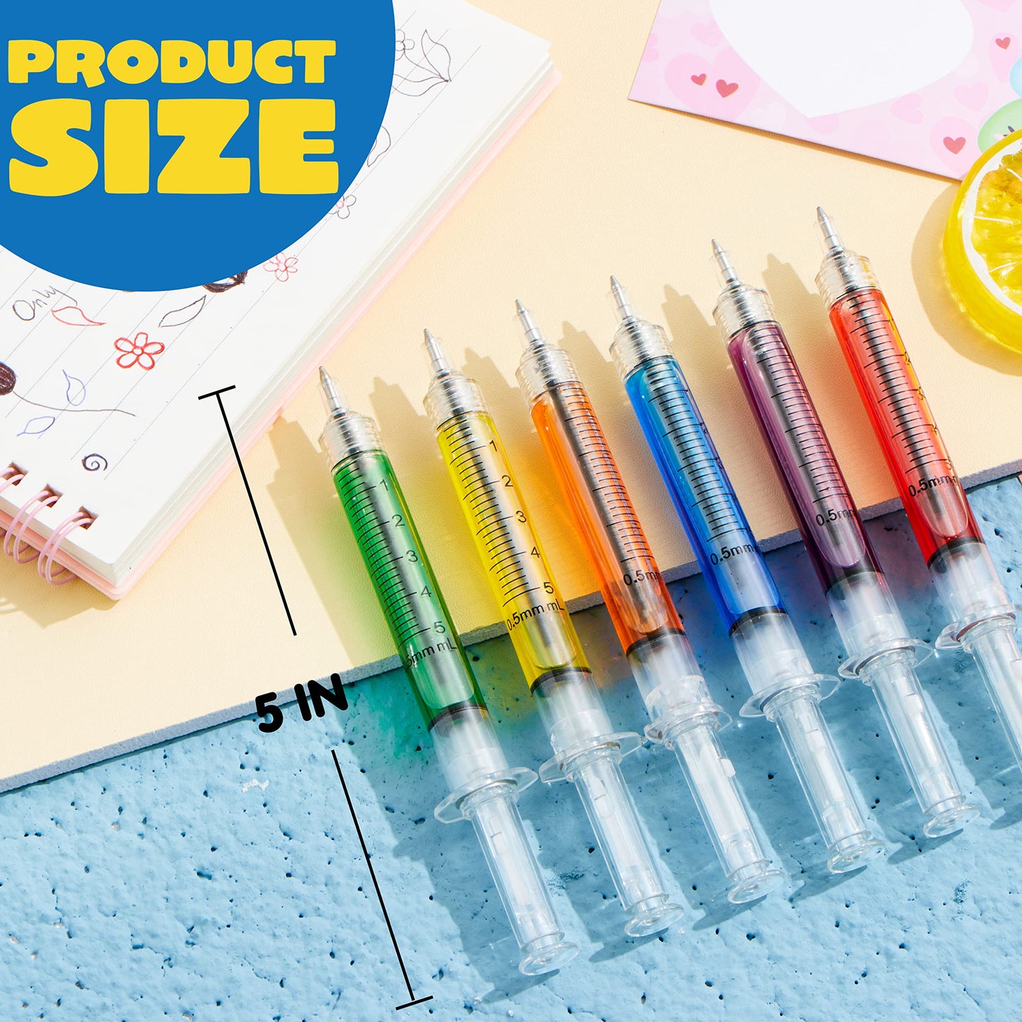 JOYIN 36pk Retractable- Syringe Pens Bulk Party Favors Fun Nurse Pens, Multi Color Novelty Nursing School Supplies, Halloween Party Favors