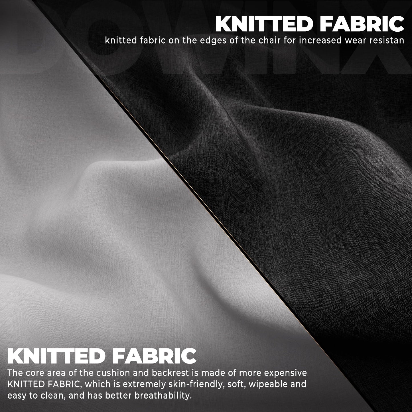 Dowinx Fabric Gaming Chair with Footrest, Big and Tall Gamer Chair with Lumbar Support, Wide Back Computer Chair for Heavy People, Grey