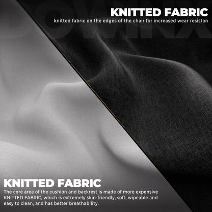 Dowinx Fabric Gaming Chair with Footrest, Big and Tall Gamer Chair with Lumbar Support, Wide Back Computer Chair for Heavy People, Grey