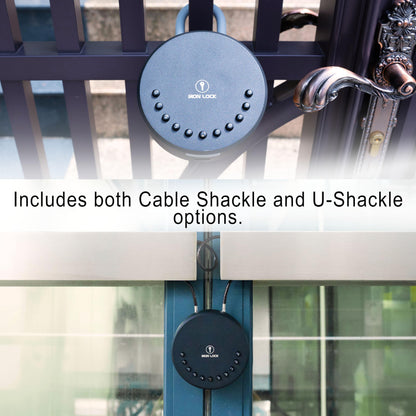 Iron Lock® Portable Smart Key Lock Box - Bluetooth & Mechanical Keyless Entry, App Control, Auto Lock, 2 Interchangeable Shackles (Cable & U-Shackle), IP65 Waterproof, Security Key Cabinets