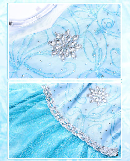 Girls Princess Dress Up Birthday Party Luxury Cosplay Costume Outfit with Accessories