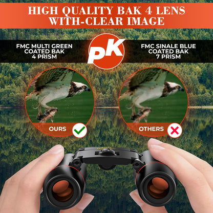 30x60 Travel Binoculars for Bird Watching – Small Binoculars for Adults with 126M/1000M Wide Field of View, 7.2° Angle & Storage Bag – Designed for Hiking, Birdwatching, and Outdoor Adventures