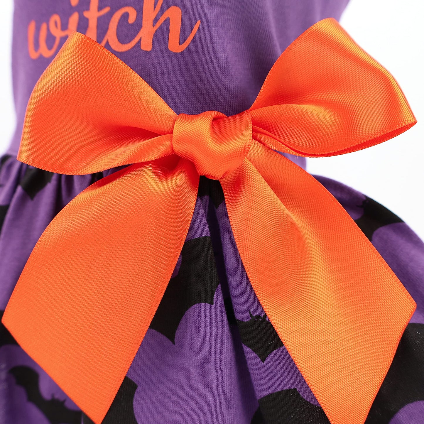 Fitwarm 100% Cotton I'm The Good Witch Halloween Dog Costume Puppy Dress Doggie Party One Piece with Bowknot Pumkin Bat Pet Vest Shirt Holiday Cat Outfits Purple X-Small