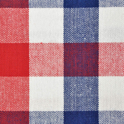 DII 100% Cotton, Machine Washable, Dinner, Summer & Picnic Tablecloth, 60 x 84, Red, White and Blue Check, Seats 6 to 8 People