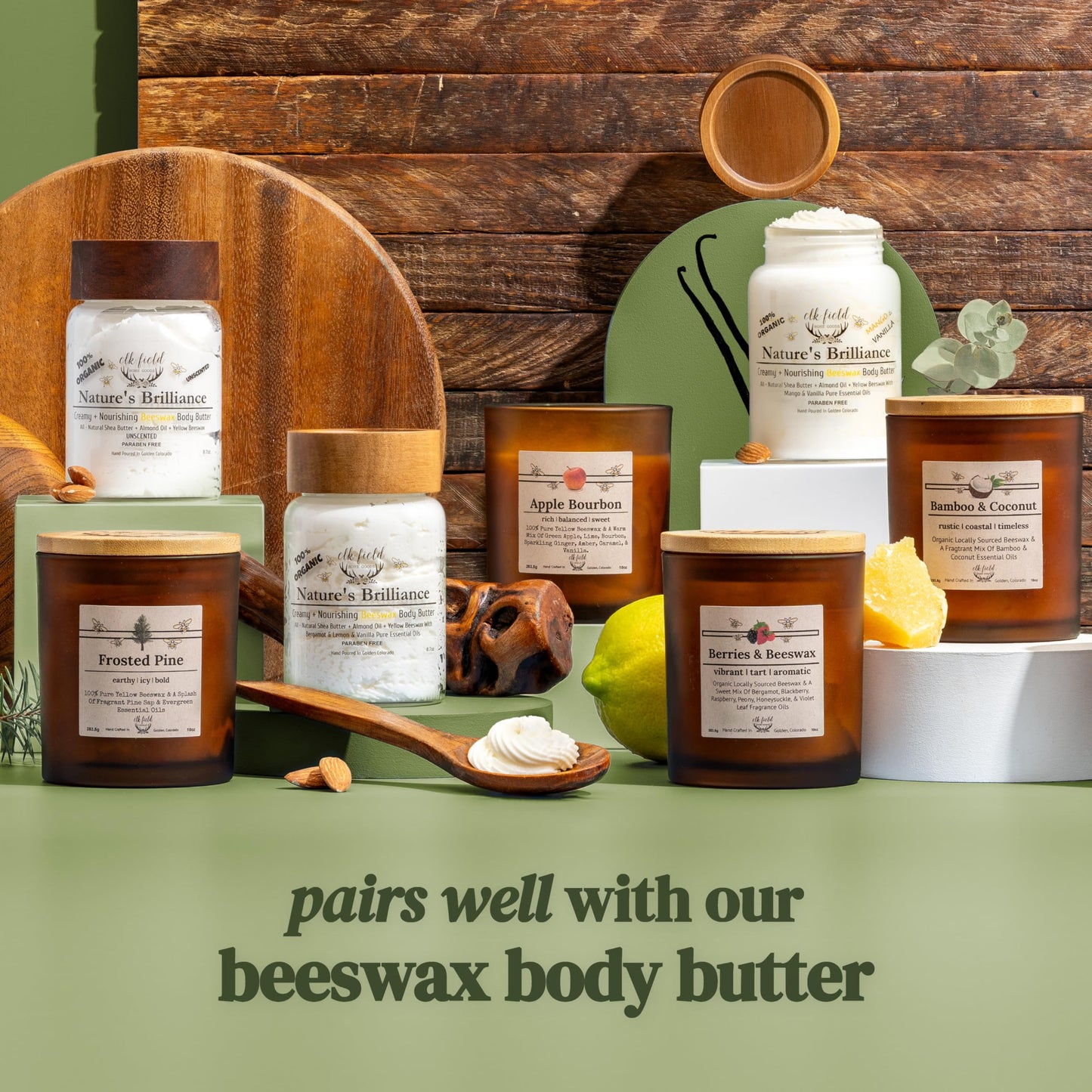 Elk Field Orange Clove Organic Beeswax Candle | 2 Ingredients | 100% Pure Beeswax Candles, Non Toxic, Natural, Organic Candles, Beeswax Candles Scented, Non Toxic Candles, 80 Hour, 10oz