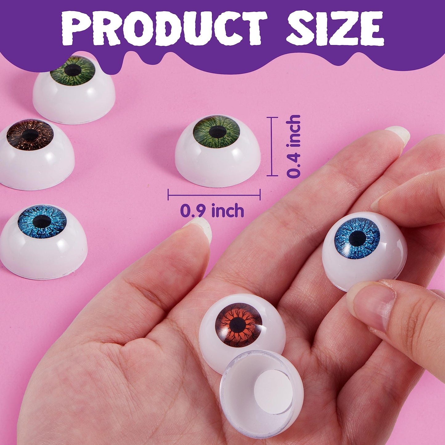 JOYIN 24 PCS Halloween Eyeballs, Trick or Treat Scary Realistic Eyes Prop Supplies, 12 Pair Hollow Plastic Eyeballs for Halloween Party Decoration