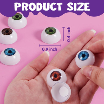 JOYIN 24 PCS Halloween Eyeballs, Trick or Treat Scary Realistic Eyes Prop Supplies, 12 Pair Hollow Plastic Eyeballs for Halloween Party Decoration