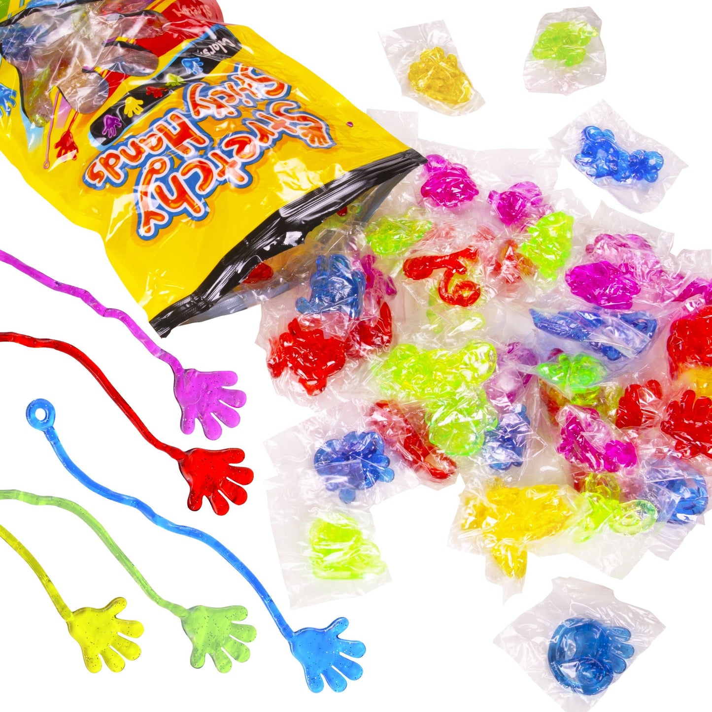 75 Pcs Bulk Sticky Hands for Kids - Mini Slappy Slap Little Small Hands Sticky Toy - Boys & Girls Goodie Bags Stuffers Party Favors for Birthday, Halloween, Treasure Box, Carnival Prizes Rewards