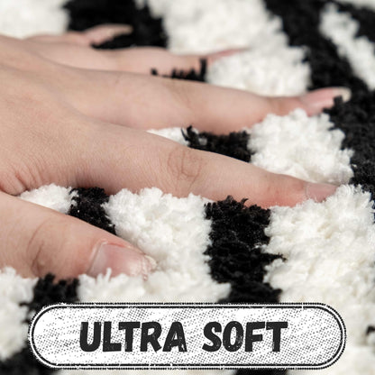 Halloween Bathroom Rug Black and White Horror Decorations Non Slip Coffin Bath Mats for Bathroom Bedroom Cute Runner Gothic Home Decor Scary Funny Mummy Carpet 18x47 inch