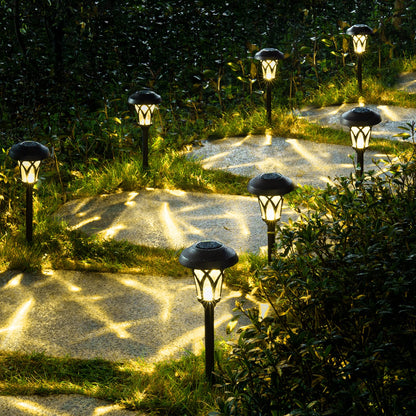 GIGALUMI 6 Pack, Solar Landscape Lights Warm White, Super Bright High Lumen Waterproof Metal Automatic Solar Pathway Yard Lights for Path, Garden, Lawn, Patio and Walkway