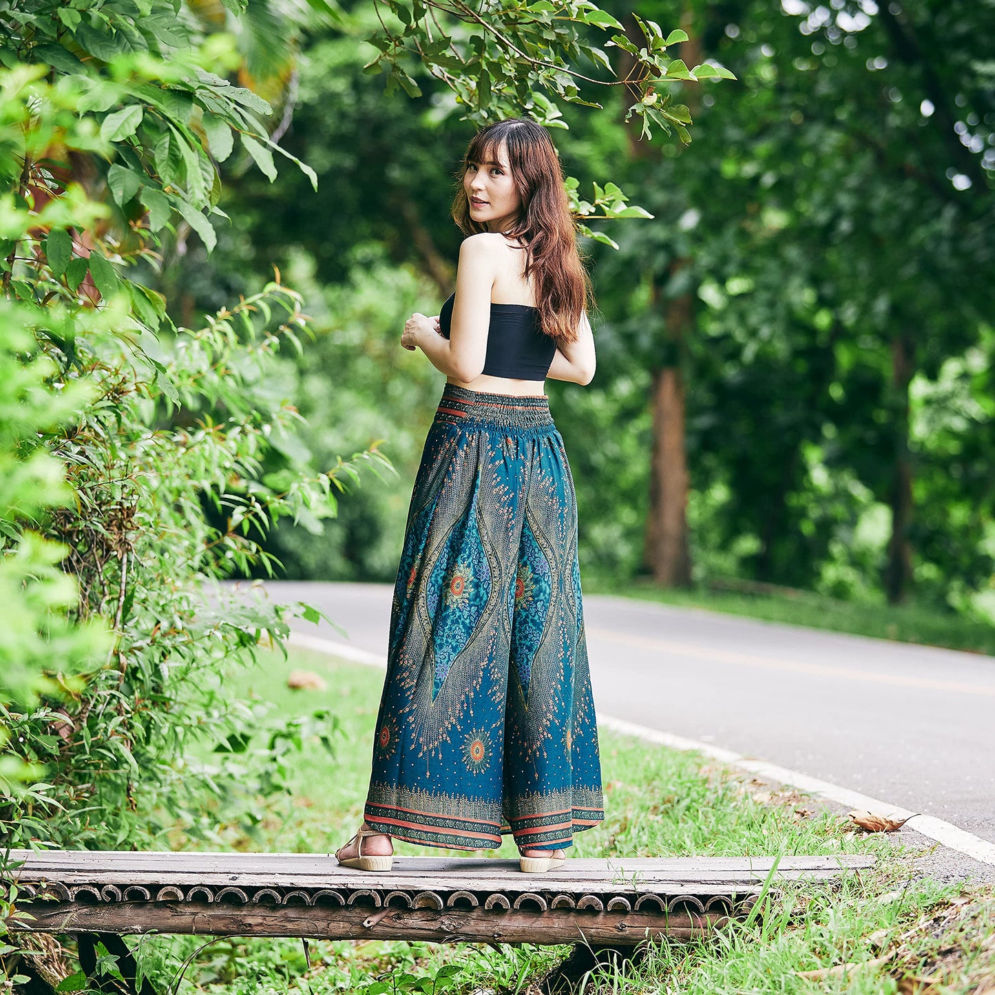 Lannaclothesdesign Womens Lounge Palazzo Pants Wide Legs S M L XL Sizes