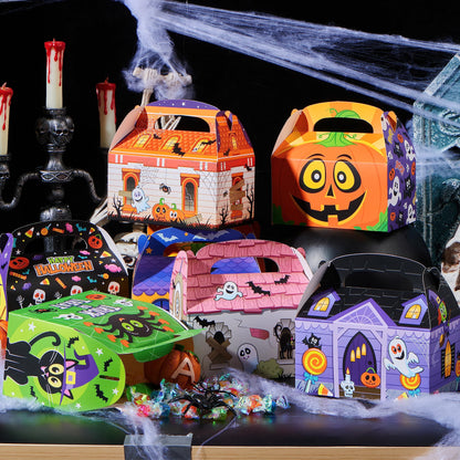 JOYIN 36 PCS Halloween Treat Boxes Candy Boxes Trick or Treat Cardboard Cookies Goodie Bags for Kids Halloween Party Favor Supplies, Classroom Exchange Goody Bags, Holiday Pastries, Cupcakes
