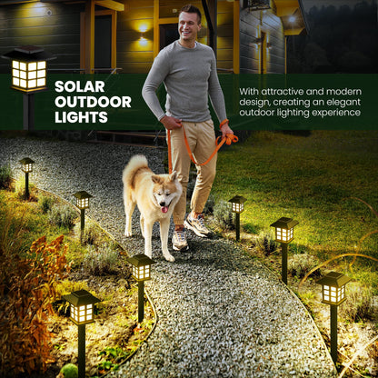 GIGALUMI Solar Outdoor Lights,12 Pack LED Solar Lights Outdoor Waterproof, Solar Walkway Lights Maintain 10 Hours of Lighting for Your Garden, Landscape, Path, Yard, Patio, Driveway