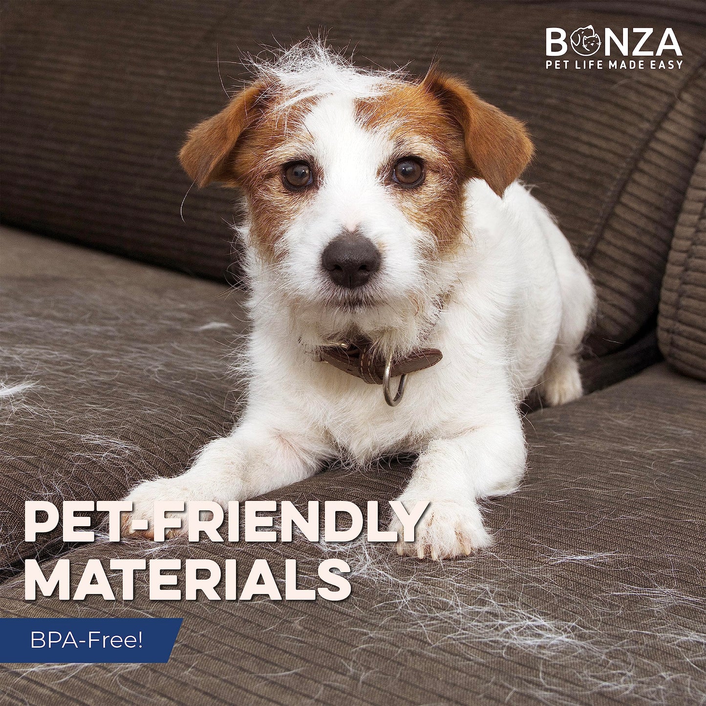 Bonza Dog Brush for Short-Haired Dogs & Cats - Navy Blue Silicone Grooming Massage Brush - Removable Hair Screen - Dog Shower & Bath Scrubber for Shedding - Silicone Cat Grooming Scrubber