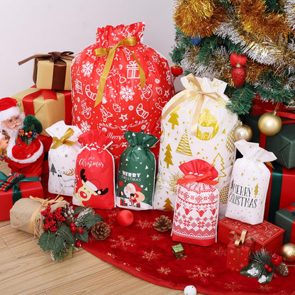 Mr. Pen- Christmas Drawstring Gift Bags, 32 pcs, Christmas Gift Bags Assorted Sizes, Christmas Bags with Drawstring, Christmas Gift Bags Bulk, Drawstring Christmas Gift Bags Drawstring, Gift Wrap Bags