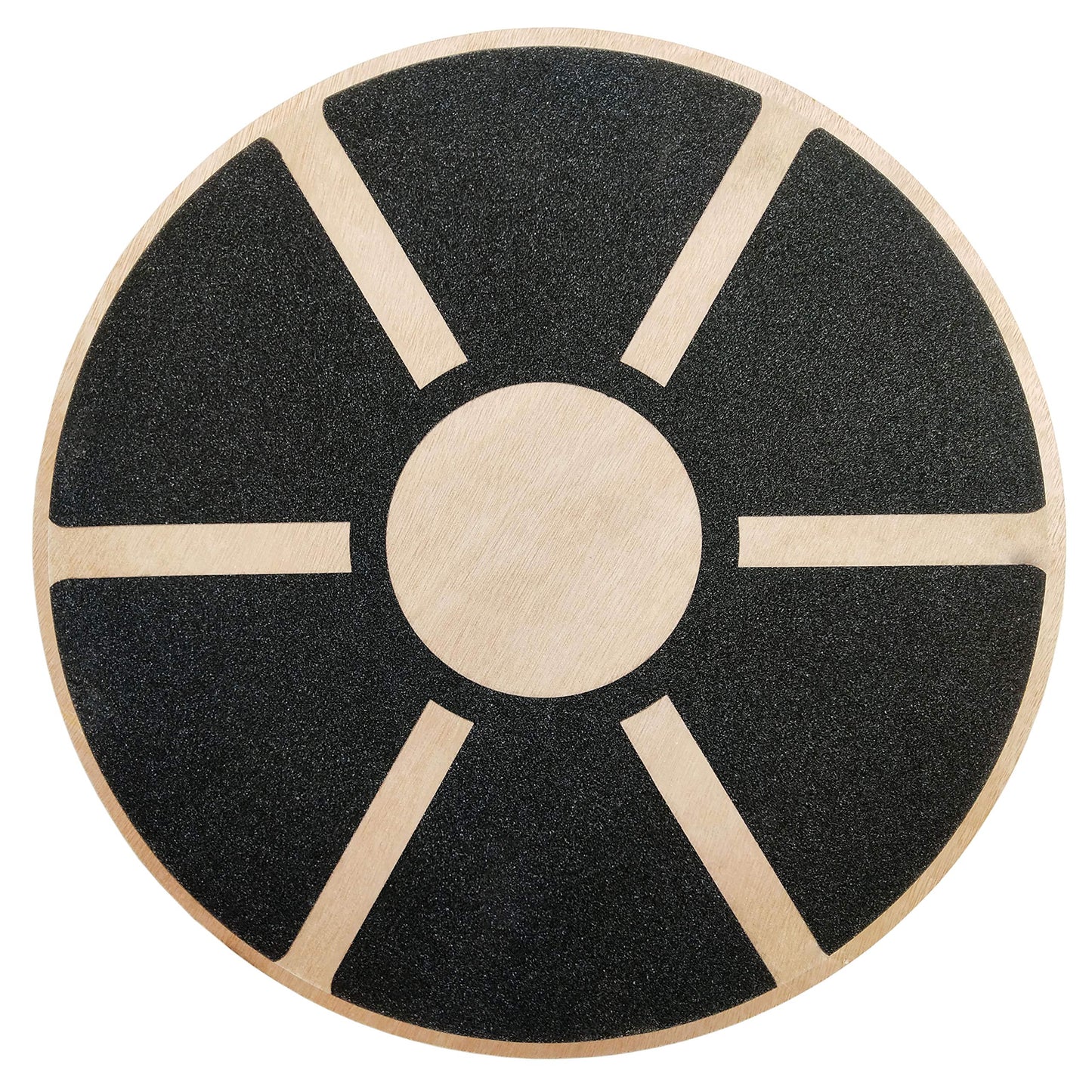 Fitvids Non-Slip Wooden Wobble Balance Board Core Trainer 15.55-inch Diameter with 360 Rotation for Stability Training, Black