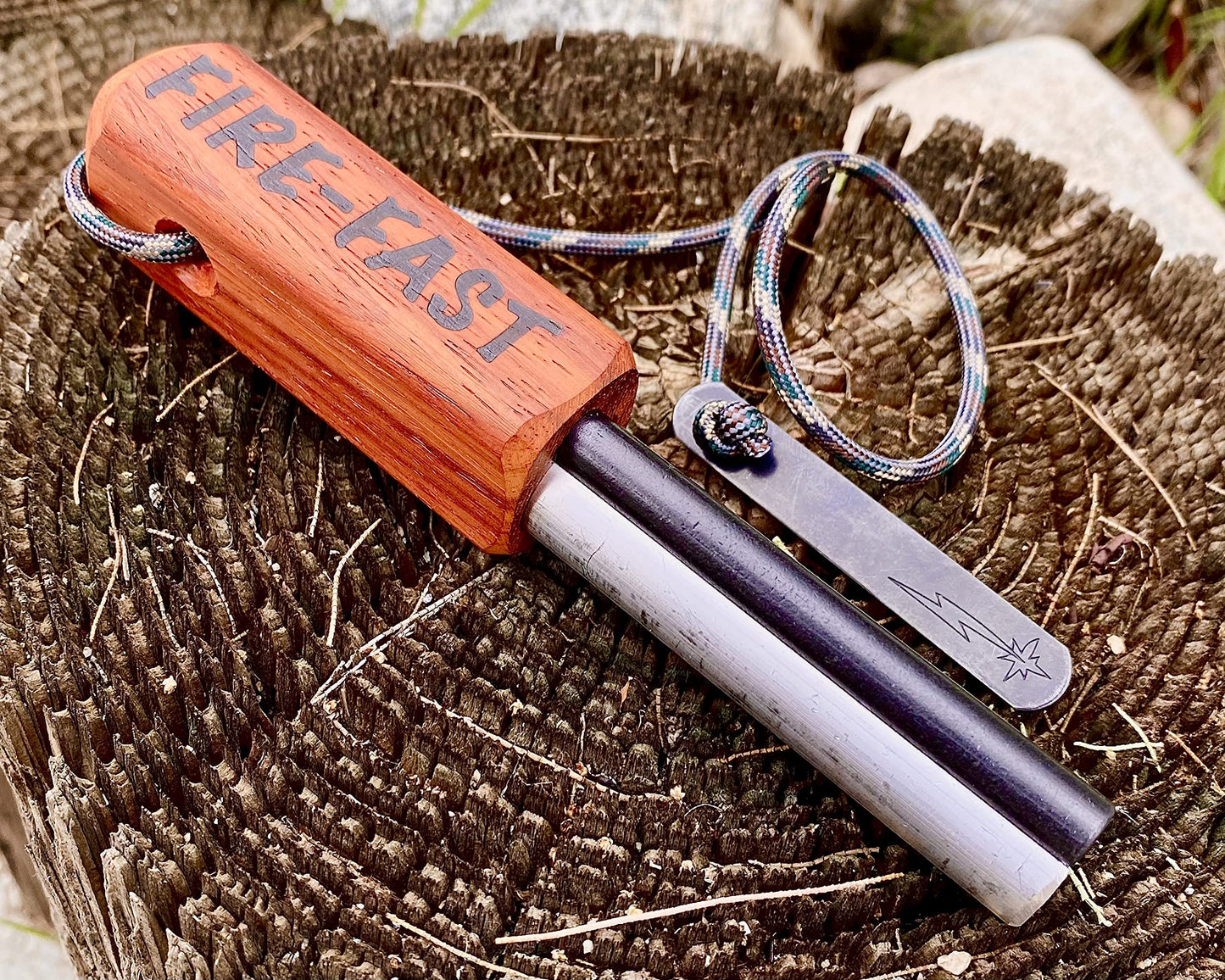 Fire-Fast Trekker. Best Emergency Waterproof Survival Fire Starter. Magnesium and Euro Fire Steel Ferro Rod. Compact Durable Tool for Bushcraft, Camping, Backpacking, Hiking, Hunting, or Bug Out Bag.