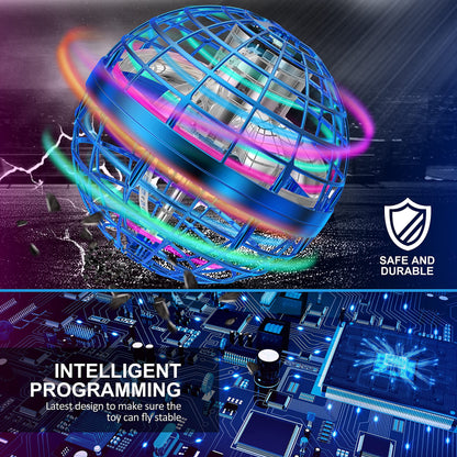 LEMATRIX 2024 Flying Orb Ball Toy, Hover Ball Boomerang Fly Fidget Spinner, Cool Toys Gifts for 6 7 8 9 10 11 12+ Years Old boy Girls Teens, Hand Mini Drone Cosmic Globe, Indoor Outdoor Toys(Blue)