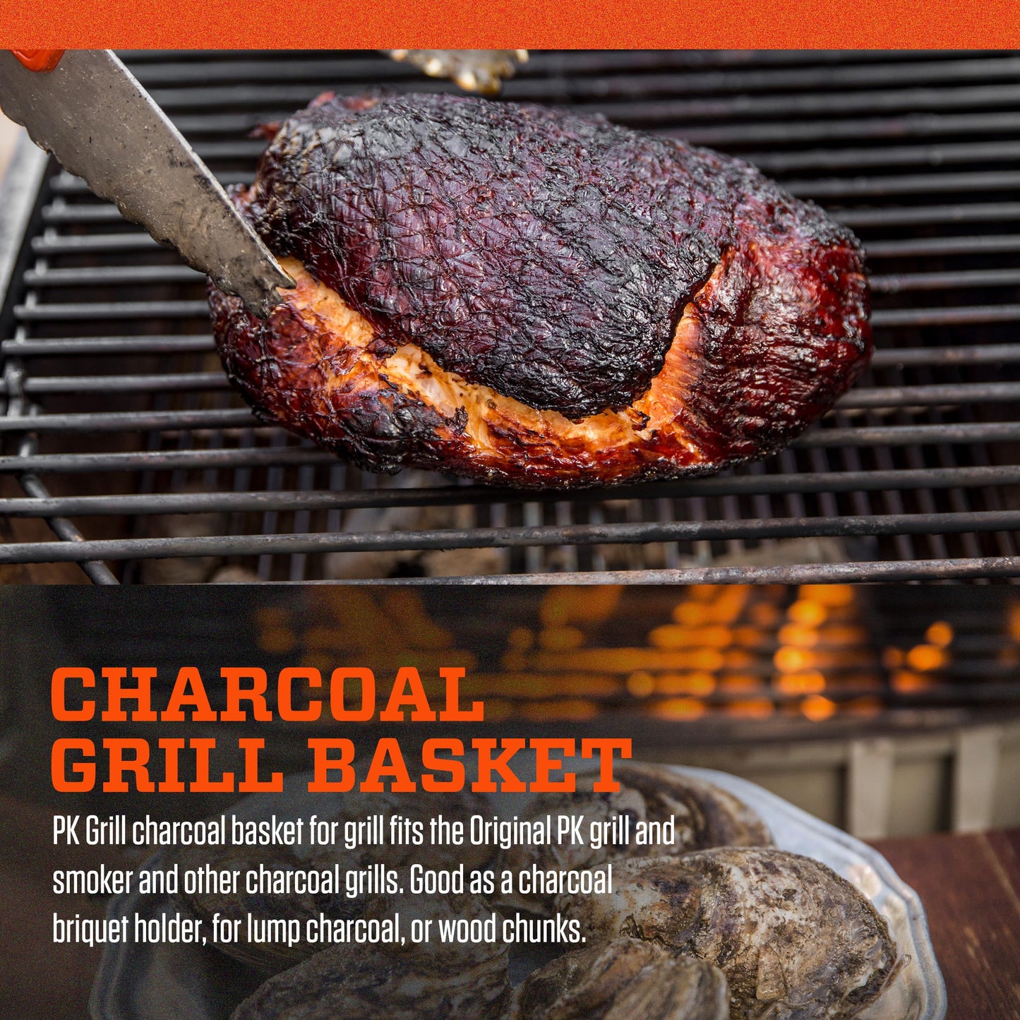 PK Grills Charcoal Basket Tray for Barbecue, BBQ Grill Accessories, Fits PK Original and other Charcoal Grills, PK99090