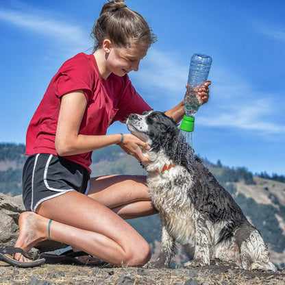 Kurgo Portable Outdoor Shower for Dogs | Dog Grooming Tool | Pet Bathing Gear | Dog Travel Accessories | Hiking, Beach, or Camping Supplies for Pets | Works with 2 Liter Soda Bottle | Mud Dog Shower
